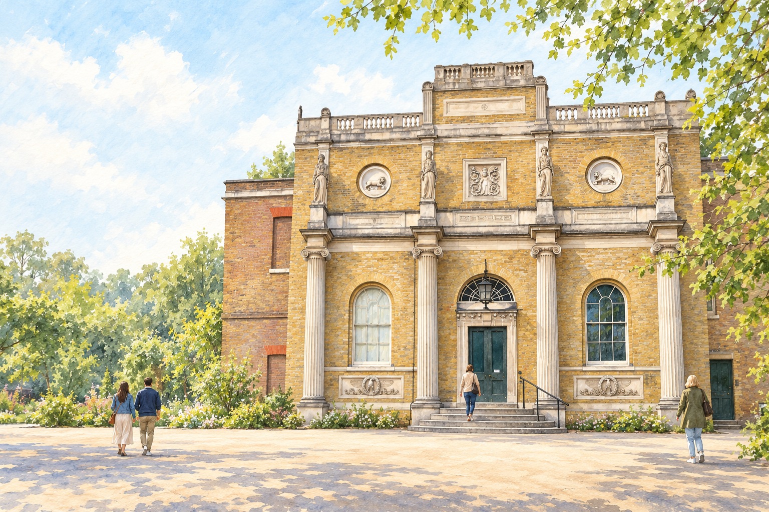 Artist's impression of Pitzhanger Manor in Ealing